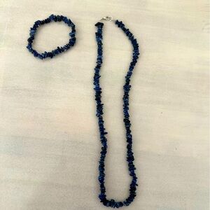 Blue Lapis Chip Necklace & Bracelet